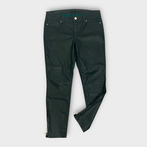 White House Black Market Green Coated Skimmer Pants - Picture 3 of 11